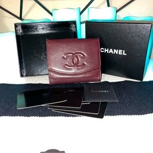 💯 Authentic Vintage Timeless CC Flap Card Case Caviar Chanel wallet